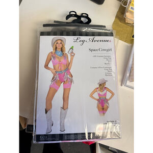 Women's Leg Avenue Space Cowgirl Halloween Costume Pink Silver
